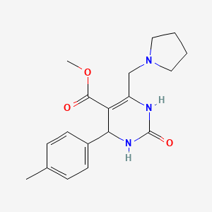 methyl 4-(4-methylphenyl)-2-oxo-6-(pyrrolidin-1-ylmethyl)-3,4-dihydro-1H-pyrimidine-5-carboxylate