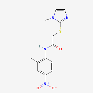 2-[(1-methyl-1H-imidazol-2-yl)sulfanyl]-N-(2-methyl-4-nitrophenyl)acetamide