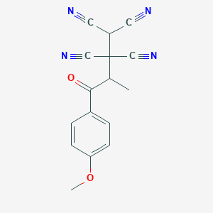 molecular formula C16H12N4O2 B11456485 4-(4-Methoxyphenyl)-3-methyl-4-oxobutane-1,1,2,2-tetracarbonitrile 