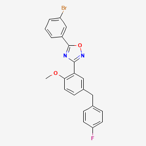 5-(3-Bromophenyl)-3-[5-(4-fluorobenzyl)-2-methoxyphenyl]-1,2,4-oxadiazole