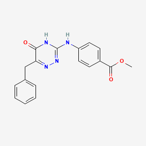 molecular formula C18H16N4O3 B11456498 Methyl 4-[(6-benzyl-5-oxo-4,5-dihydro-1,2,4-triazin-3-yl)amino]benzoate 