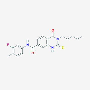 N-(3-fluoro-4-methylphenyl)-4-oxo-3-pentyl-2-sulfanylidene-1H-quinazoline-7-carboxamide