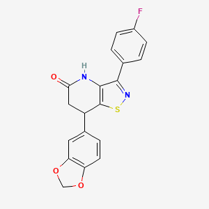 7-(1,3-benzodioxol-5-yl)-3-(4-fluorophenyl)-6,7-dihydro[1,2]thiazolo[4,5-b]pyridin-5(4H)-one