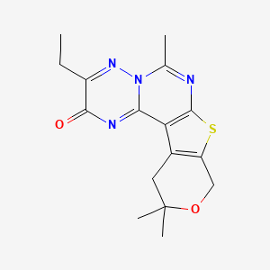 5-ethyl-8,15,15-trimethyl-14-oxa-11-thia-3,6,7,9-tetrazatetracyclo[8.7.0.02,7.012,17]heptadeca-1(10),2,5,8,12(17)-pentaen-4-one