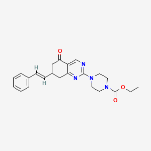 molecular formula C23H26N4O3 B11456551 ethyl 4-{5-oxo-7-[(E)-2-phenylethenyl]-5,6,7,8-tetrahydroquinazolin-2-yl}piperazine-1-carboxylate 