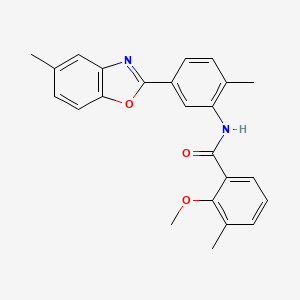 molecular formula C24H22N2O3 B11456558 2-methoxy-3-methyl-N-[2-methyl-5-(5-methyl-1,3-benzoxazol-2-yl)phenyl]benzamide 