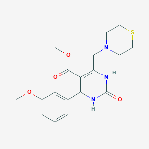 molecular formula C19H25N3O4S B11456571 Ethyl 4-(3-methoxyphenyl)-2-oxo-6-(thiomorpholin-4-ylmethyl)-1,2,3,4-tetrahydropyrimidine-5-carboxylate 