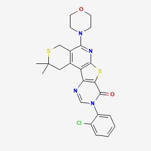 14-(2-chlorophenyl)-4,4-dimethyl-8-morpholin-4-yl-5,11-dithia-9,14,16-triazatetracyclo[8.7.0.02,7.012,17]heptadeca-1(10),2(7),8,12(17),15-pentaen-13-one