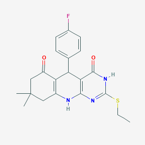 2-(ethylsulfanyl)-5-(4-fluorophenyl)-8,8-dimethyl-5,8,9,10-tetrahydropyrimido[4,5-b]quinoline-4,6(3H,7H)-dione