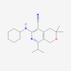 6-(cyclohexylamino)-3,3-dimethyl-8-(propan-2-yl)-3,4-dihydro-1H-pyrano[3,4-c]pyridine-5-carbonitrile