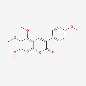 molecular formula C19H18O6 B11456604 5,6,7-Trimethoxy-3-(4-methoxyphenyl)chromen-2-one 