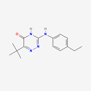 6-Tert-butyl-3-[(4-ethylphenyl)amino]-1,2,4-triazin-5-ol