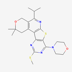 4,4-dimethyl-15-methylsulfanyl-13-morpholin-4-yl-8-propan-2-yl-5-oxa-11-thia-9,14,16-triazatetracyclo[8.7.0.02,7.012,17]heptadeca-1(10),2(7),8,12(17),13,15-hexaene