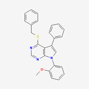 4-(benzylsulfanyl)-7-(2-methoxyphenyl)-5-phenyl-7H-pyrrolo[2,3-d]pyrimidine