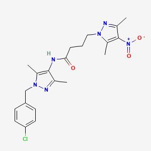 N-[1-(4-chlorobenzyl)-3,5-dimethyl-1H-pyrazol-4-yl]-4-(3,5-dimethyl-4-nitro-1H-pyrazol-1-yl)butanamide