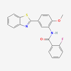 N-[5-(1,3-benzothiazol-2-yl)-2-methoxyphenyl]-2-fluorobenzamide