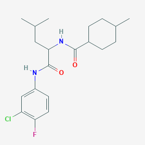 N-(3-chloro-4-fluorophenyl)-N~2~-[(4-methylcyclohexyl)carbonyl]leucinamide