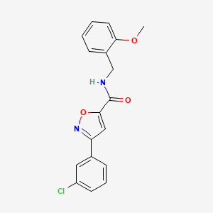 3-(3-Chlorophenyl)-N-(2-methoxyphenylmethyl)-1,2-oxazole-5-carboxamide