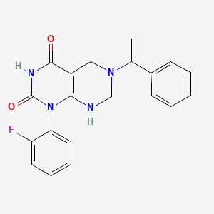 molecular formula C20H19FN4O2 B11456708 1-(2-fluorophenyl)-6-(1-phenylethyl)-5,6,7,8-tetrahydropyrimido[4,5-d]pyrimidine-2,4(1H,3H)-dione 