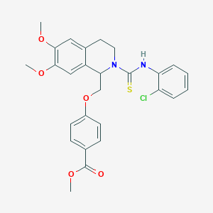 molecular formula C27H27ClN2O5S B11456712 Methyl 4-({2-[(2-chlorophenyl)carbamothioyl]-6,7-dimethoxy-1,2,3,4-tetrahydroisoquinolin-1-YL}methoxy)benzoate 