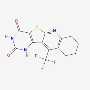 9-(trifluoromethyl)-17-thia-2,12,14-triazatetracyclo[8.7.0.03,8.011,16]heptadeca-1,3(8),9,11(16)-tetraene-13,15-dione