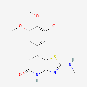 molecular formula C16H19N3O4S B11456751 2-(Methylamino)-7-(3,4,5-trimethoxyphenyl)-4H,6H,7H-[1,3]thiazolo[4,5-b]pyridin-5-one 