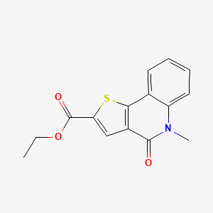 molecular formula C15H13NO3S B11456757 Ethyl 5-methyl-4-oxo-4,5-dihydrothieno[3,2-c]quinoline-2-carboxylate 