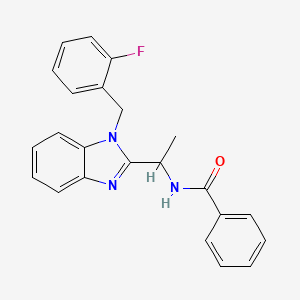 molecular formula C23H20FN3O B11456767 N-({1-[(2-fluorophenyl)methyl]benzimidazol-2-yl}ethyl)benzamide 