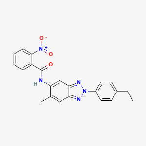 molecular formula C22H19N5O3 B11456786 N-[2-(4-ethylphenyl)-6-methyl-2H-1,2,3-benzotriazol-5-yl]-2-nitrobenzamide 