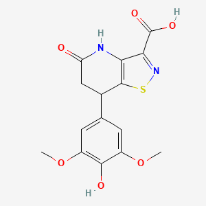 7-(4-Hydroxy-3,5-dimethoxyphenyl)-5-oxo-4,5,6,7-tetrahydro[1,2]thiazolo[4,5-b]pyridine-3-carboxylic acid