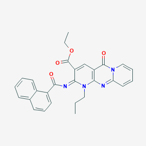 ethyl 6-(naphthalene-1-carbonylimino)-2-oxo-7-propyl-1,7,9-triazatricyclo[8.4.0.03,8]tetradeca-3(8),4,9,11,13-pentaene-5-carboxylate