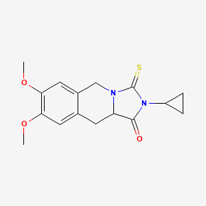 molecular formula C16H18N2O3S B11456802 2-cyclopropyl-7,8-dimethoxy-3-thioxo-2,3,10,10a-tetrahydroimidazo[1,5-b]isoquinolin-1(5H)-one 