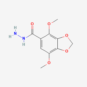 molecular formula C10H12N2O5 B11456831 4,7-Dimethoxy-2H-1,3-benzodioxole-5-carbohydrazide 