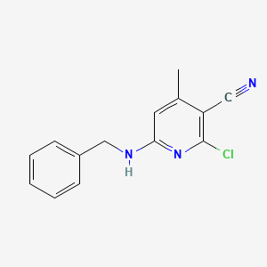 molecular formula C14H12ClN3 B11456853 6-(Benzylamino)-2-chloro-4-methylpyridine-3-carbonitrile 