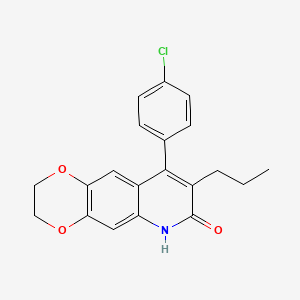 molecular formula C20H18ClNO3 B11456878 9-(4-chlorophenyl)-8-propyl-2,3-dihydro[1,4]dioxino[2,3-g]quinolin-7(6H)-one 