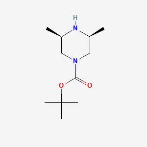 molecular formula C₁₁H₂₂N₂O₂ B1145688 (3R,5S)-rel-tert-Butyl 3,5-dimethylpiperazine-1-carboxylate CAS No. 129779-30-2