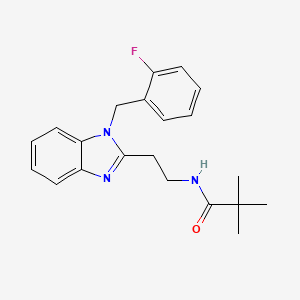 molecular formula C21H24FN3O B11456887 N-{2-[1-(2-fluorobenzyl)-1H-benzimidazol-2-yl]ethyl}-2,2-dimethylpropanamide 