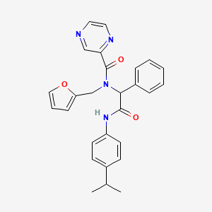 N-(furan-2-ylmethyl)-N-(2-oxo-1-phenyl-2-{[4-(propan-2-yl)phenyl]amino}ethyl)pyrazine-2-carboxamide