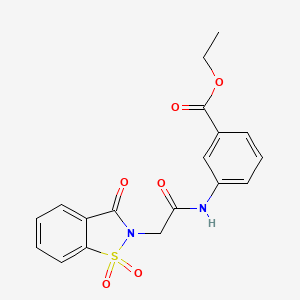 ethyl 3-{[(1,1-dioxido-3-oxo-1,2-benzothiazol-2(3H)-yl)acetyl]amino}benzoate