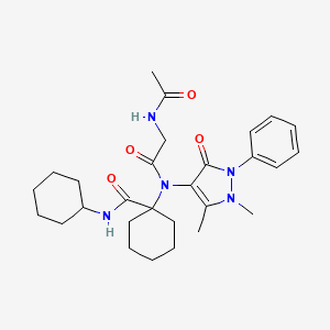 1-[(N-acetylglycyl)(1,5-dimethyl-3-oxo-2-phenyl-2,3-dihydro-1H-pyrazol-4-yl)amino]-N-cyclohexylcyclohexanecarboxamide