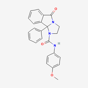 molecular formula C24H21N3O3 B11456942 N-(4-methoxyphenyl)-5-oxo-9b-phenyl-2,3,5,9b-tetrahydro-1H-imidazo[2,1-a]isoindole-1-carboxamide 