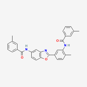 molecular formula C30H25N3O3 B11456960 3-methyl-N-[2-methyl-5-(5-{[(3-methylphenyl)carbonyl]amino}-1,3-benzoxazol-2-yl)phenyl]benzamide 