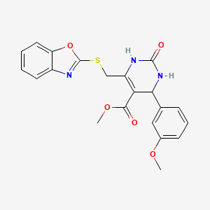 Methyl 6-[(1,3-benzoxazol-2-ylsulfanyl)methyl]-4-(3-methoxyphenyl)-2-oxo-1,2,3,4-tetrahydropyrimidine-5-carboxylate