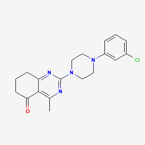 molecular formula C19H21ClN4O B11456966 2-[4-(3-chlorophenyl)piperazin-1-yl]-4-methyl-7,8-dihydroquinazolin-5(6H)-one 