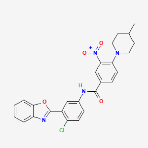 N-[3-(1,3-benzoxazol-2-yl)-4-chlorophenyl]-4-(4-methylpiperidin-1-yl)-3-nitrobenzamide