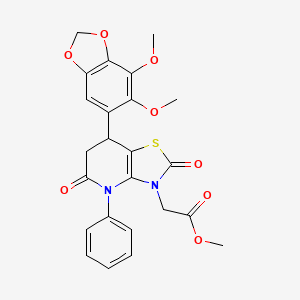 methyl [7-(6,7-dimethoxy-1,3-benzodioxol-5-yl)-2,5-dioxo-4-phenyl-4,5,6,7-tetrahydro[1,3]thiazolo[4,5-b]pyridin-3(2H)-yl]acetate