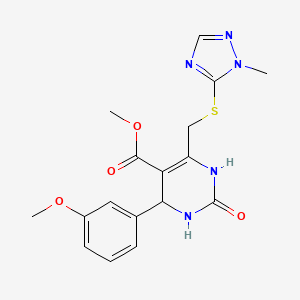 methyl 4-(3-methoxyphenyl)-6-{[(1-methyl-1H-1,2,4-triazol-5-yl)sulfanyl]methyl}-2-oxo-1,2,3,4-tetrahydropyrimidine-5-carboxylate