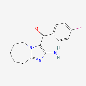 molecular formula C15H16FN3O B11457002 3-[(4-Fluorophenyl)carbonyl]-5H,6H,7H,8H,9H-imidazo[1,2-a]azepin-2-amine 