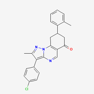 3-(4-chlorophenyl)-2-methyl-8-(2-methylphenyl)-8,9-dihydropyrazolo[1,5-a]quinazolin-6(7H)-one