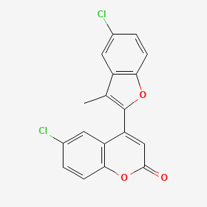 6-Chloro-4-(5-chloro-3-methyl-1-benzofuran-2-yl)chromen-2-one